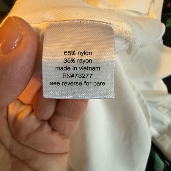 Elizabeth and James White Tunic / Blouse Neck Tie, Long Sleeve Button Down - Picture 7 of 8